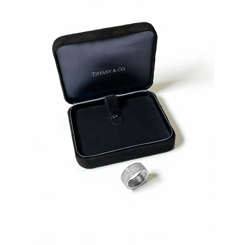 Tiffany & Co. Full-Diamond Wide Plain Band Ring - Picture 3 of 8